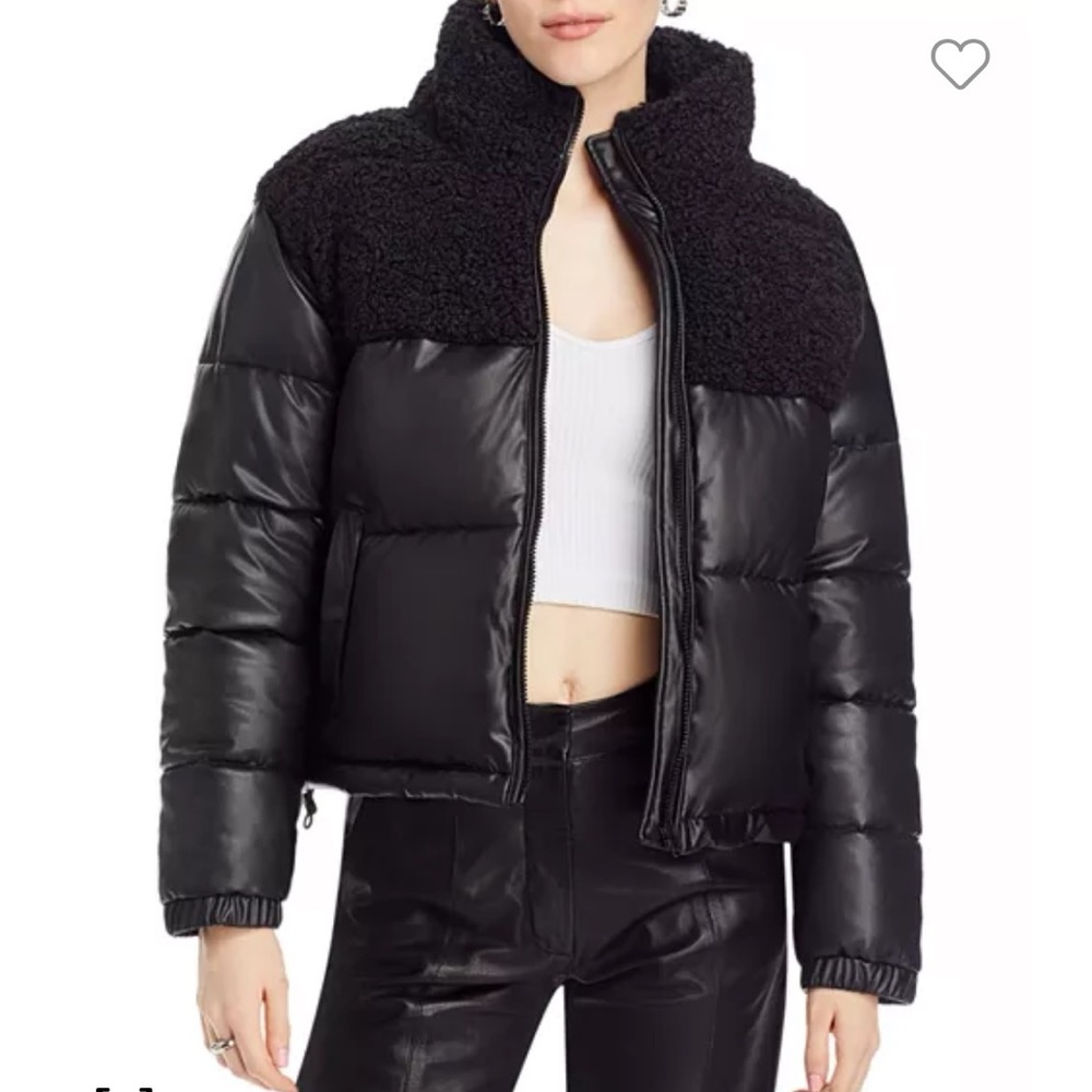 AQUA Sherpa Trimmed Puffer Jacket